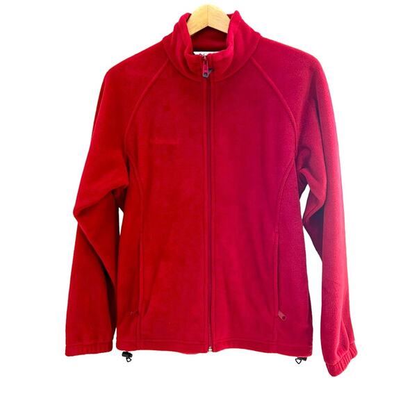 Columbia Women’s Red Fleece Fast Trek II Zip Up Jacket, Size Medium - Picture 1 of 15